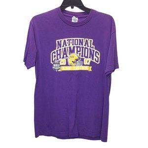 2007 LSU Tigers T Shirt Mens Large NCAA Football National Champions Purple